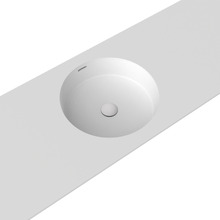 Sub 436mm Matte White Round Undermount Basin with Overflow